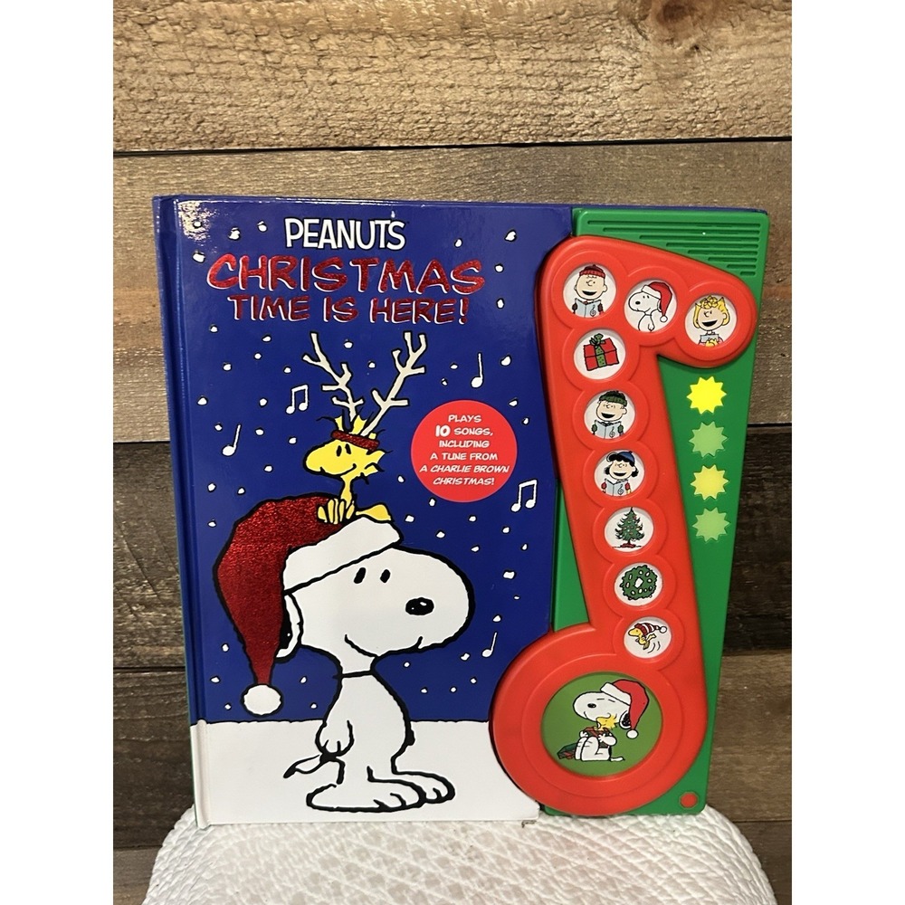 Peanuts  Hardcover Musical Book Christmas Time is Here Charlie Brown all working